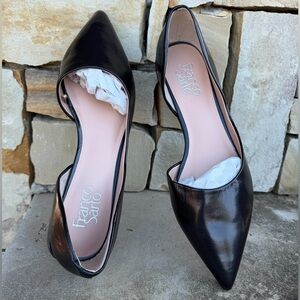 Franco Sarto Black Pointed Neiman D'Orsay leather flats NWOB Sz-8.5M.    X
